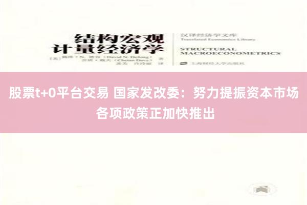 股票t+0平台交易 国家发改委：努力提振资本市场 各项政策正加快推出