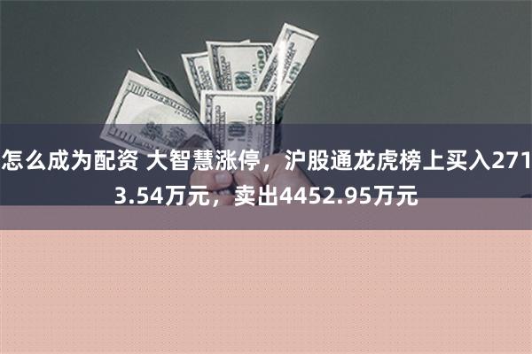 怎么成为配资 大智慧涨停，沪股通龙虎榜上买入2713.54万元，卖出4452.95万元