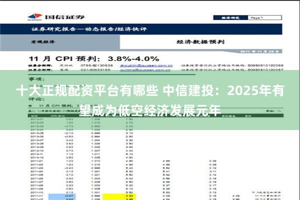 十大正规配资平台有哪些 中信建投：2025年有望成为低空经济发展元年